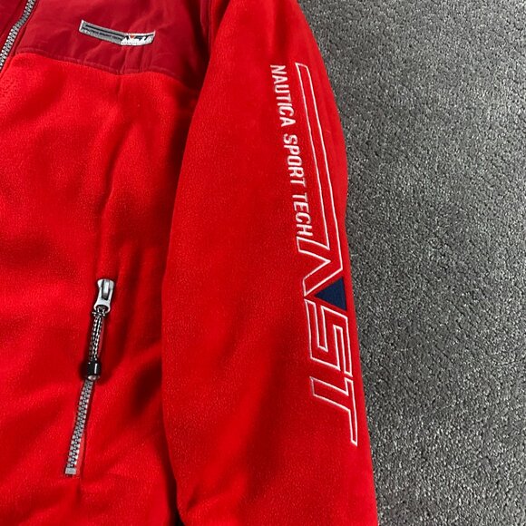 Vintage 90s Nautica Competition Sport Tech NST Fleece Jacket Men's XXL Spell Out - Picture 4 of 13